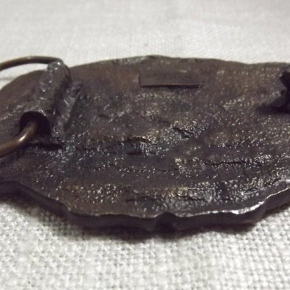 Vintage Distressed Corod Oil Sector Belt Buckle - Picture 6 of 6